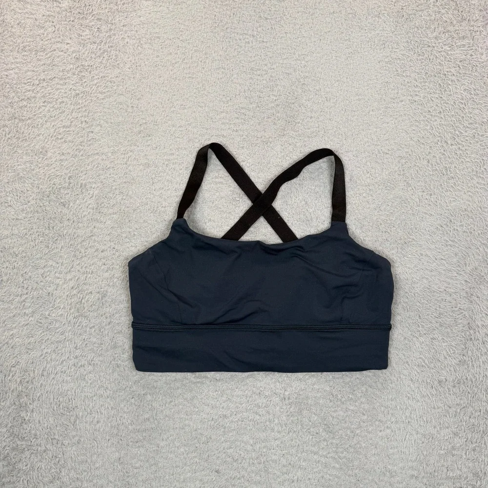 Lululemon Womens Medium Support Crisscross Adjustable Strap Sports Bra Blue Sz 8